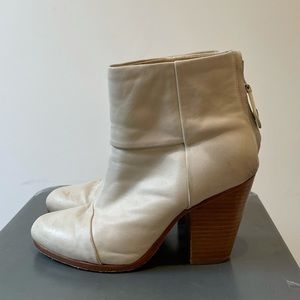 Ivory rag and bone ankle boot